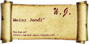 Weisz Jenő névjegykártya